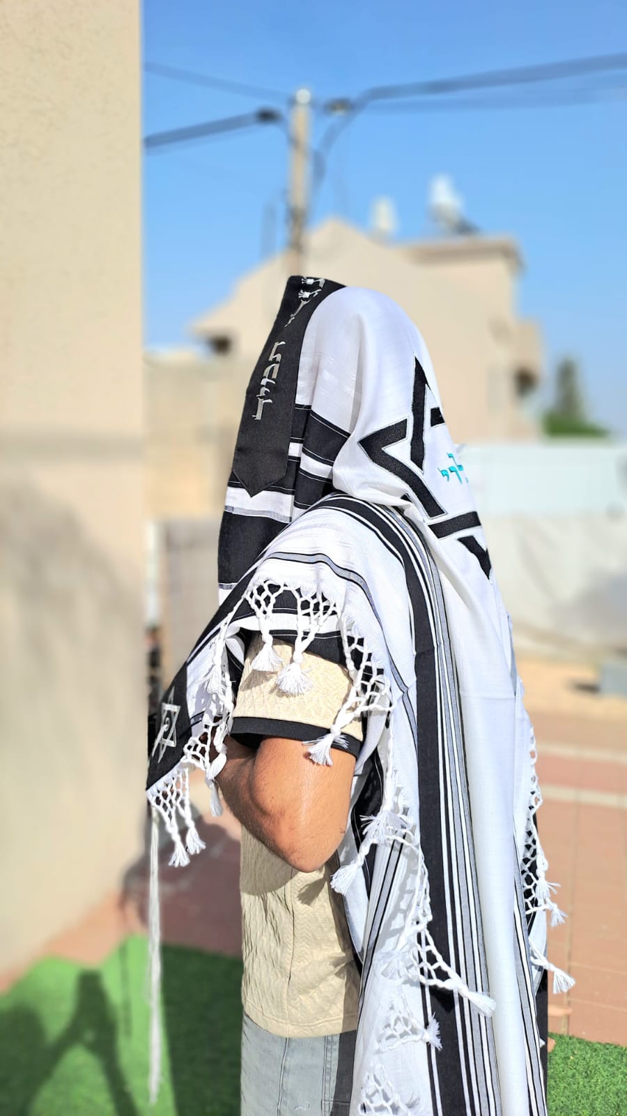 טלית מהודרת 100% צמר עם הקדשה אישית אוריה אומנות ועיצוב בטליתות 6