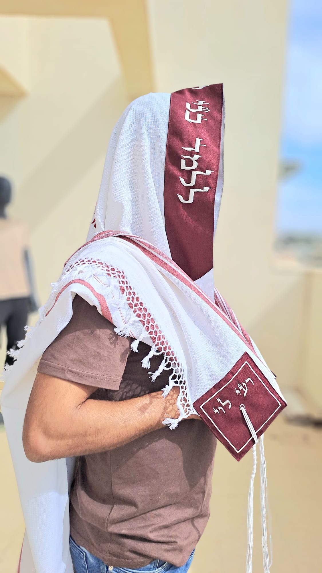 טלית צמר מעוצבת מתנה ללוחם בצנחנים אוריה עיצוב טליתות 4