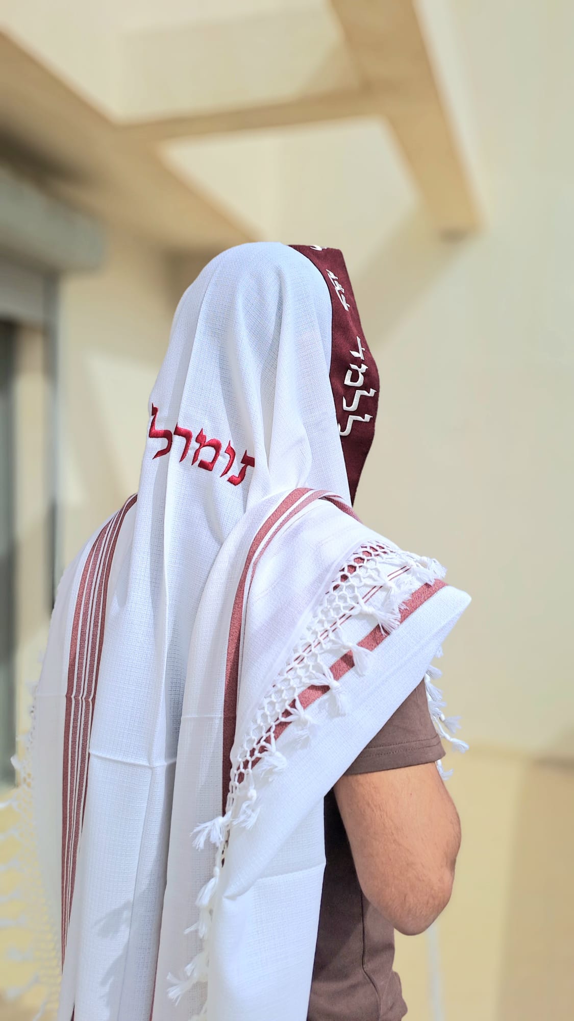 טלית צמר מעוצבת מתנה ללוחם בצנחנים אוריה עיצוב טליתות 5